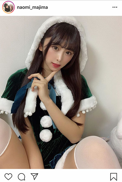 真島なおみがクリスマス・イブにセクシーサンタショット公開！「まじ天使」「かわいい」と反響殺到！！